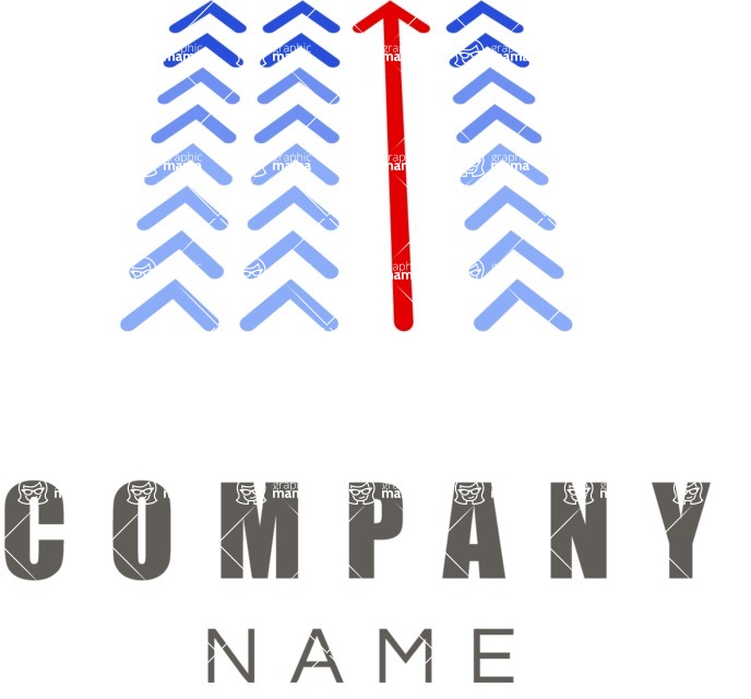 Business Logo Templates - vector graphics in a pack from GraphicMama - Marketing Business Logo Design with Growing Arrow